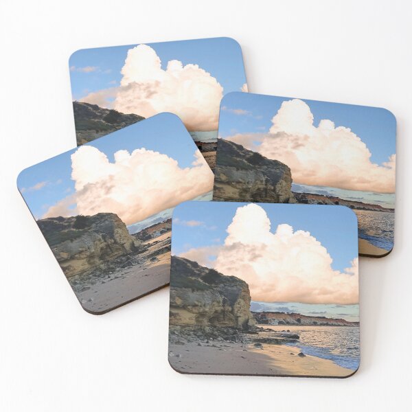 Item preview, Sun-drenched ochre cliffs of the Algarve – coastal panorama with dramatic sky designed and sold by TheArtofHeart.
