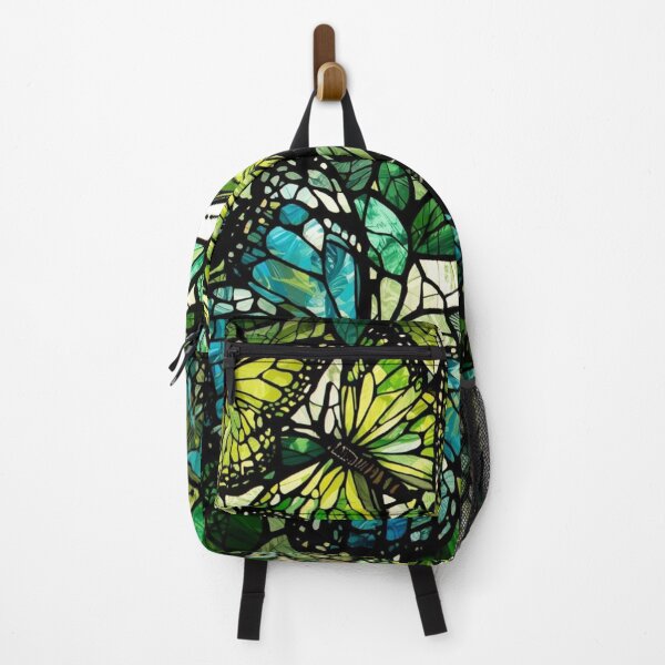 Item preview, Stained glass window with green butterflies designed and sold by Karitza Daniela.