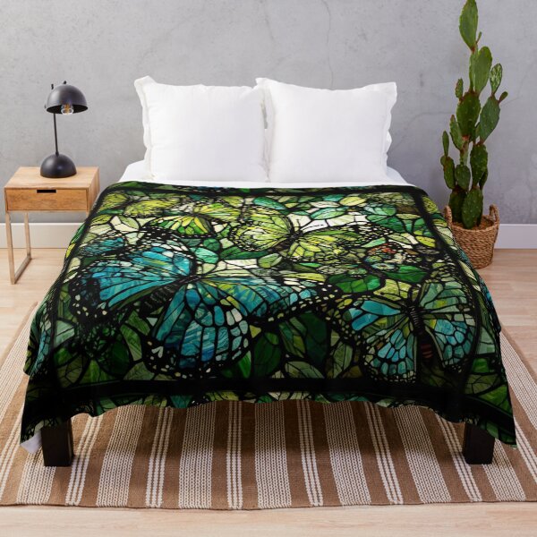 Item preview, Stained glass window with green butterflies designed and sold by Karitza Daniela.