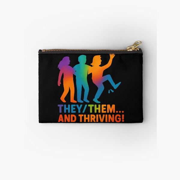 Item preview, They / Them Pronouns Nonbinary And Thriving designed and sold by Madeline Binder Art & Design.