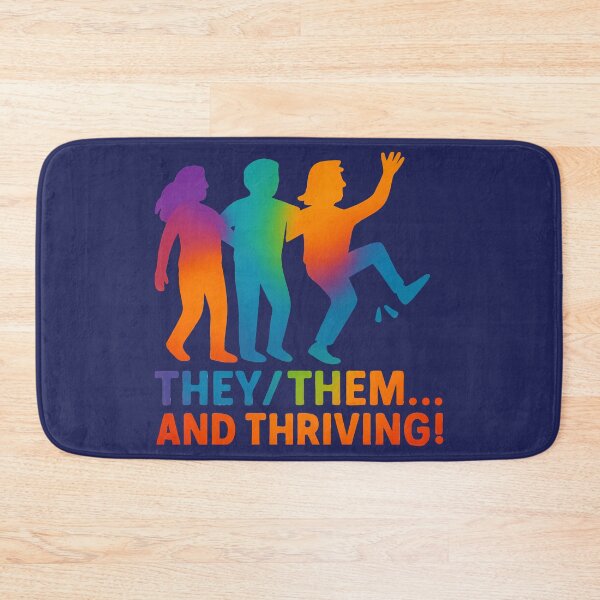 Item preview, They / Them Pronouns Nonbinary And Thriving designed and sold by Madeline Binder Art & Design.