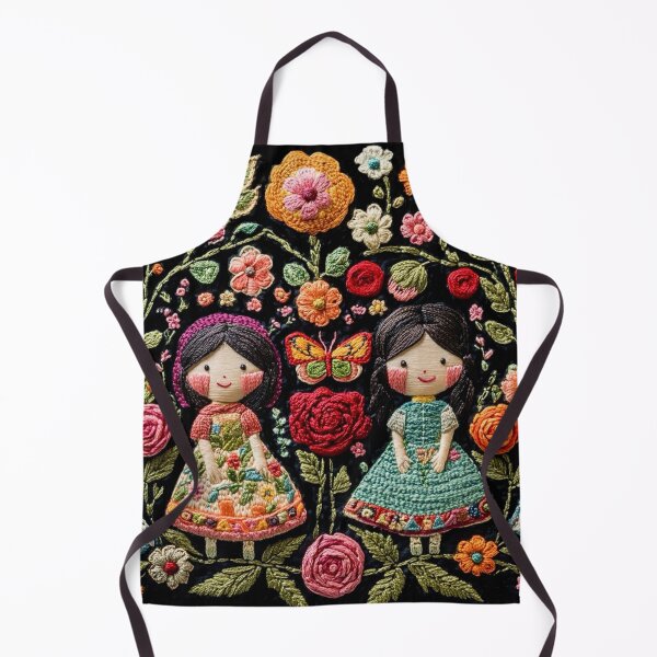 Item preview, Bulgarian Folk Art - Embroidered Girls & Floral Garden designed and sold by Myra365Art.