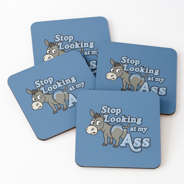 Item preview, Funny Donkey Pun – Shy “Stop Looking at My Ass” Cartoon Design designed and sold by Tism Island.