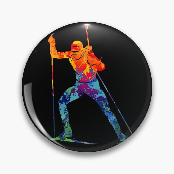 Item preview, Colorful Biathlon Athlete Skiing – Dynamic Winter Sports Illustration designed and sold by T-Chou.