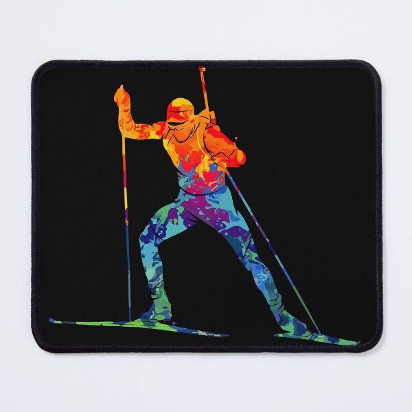 Item preview, Colorful Biathlon Athlete Skiing – Dynamic Winter Sports Illustration designed and sold by T-Chou.