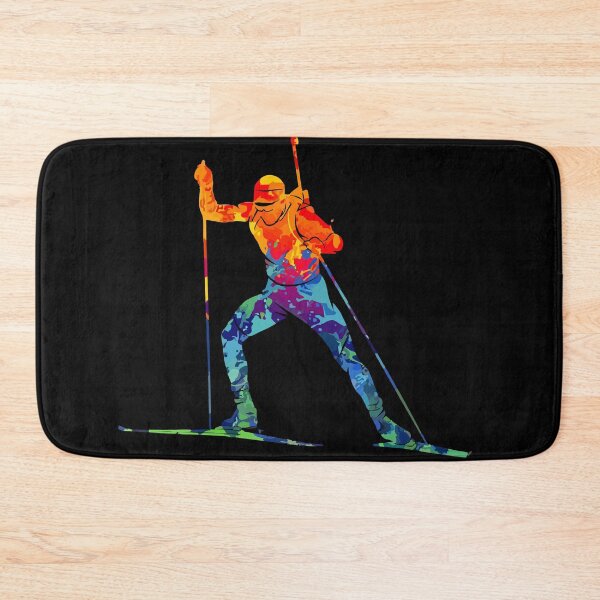 Item preview, Colorful Biathlon Athlete Skiing – Dynamic Winter Sports Illustration designed and sold by T-Chou.