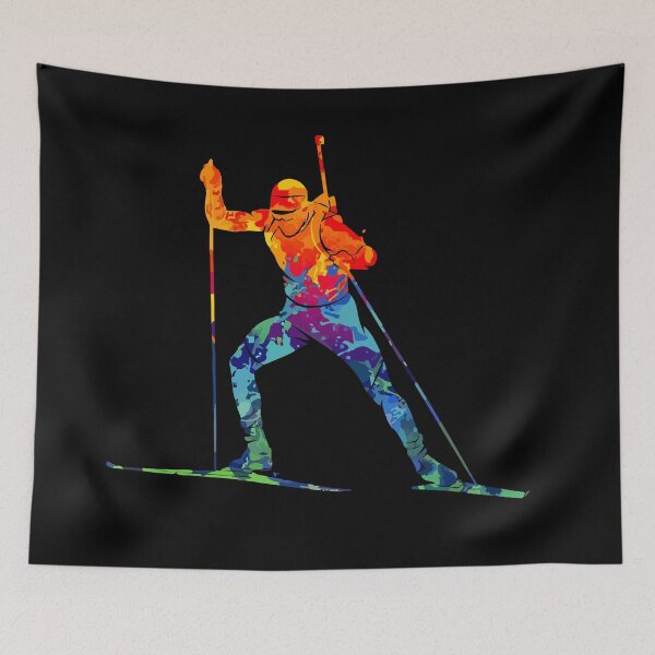 Item preview, Colorful Biathlon Athlete Skiing – Dynamic Winter Sports Illustration designed and sold by T-Chou.