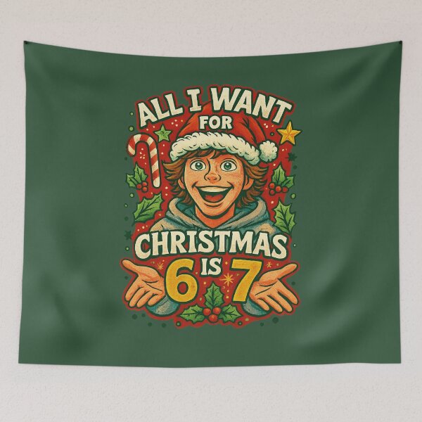 Item preview, All I Want for Christmas Is 6-7 – Viral 67 Meme Holiday Design designed and sold by GirlyPopped.