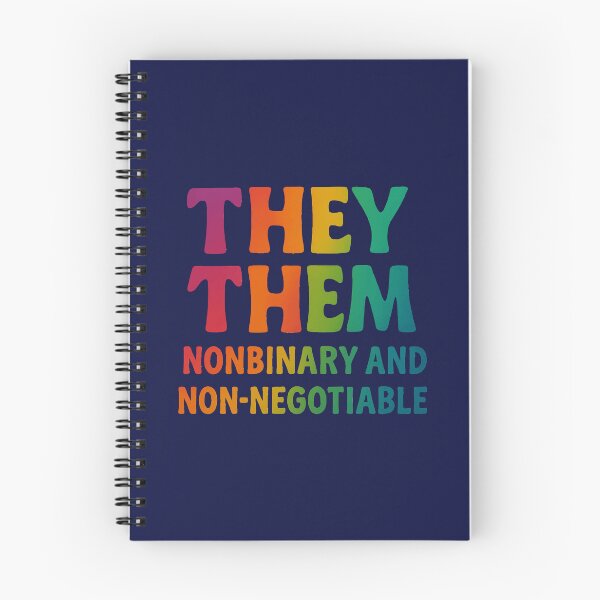 Item preview, They Them Nonbinary and Non-Negotiable Pronouns designed and sold by Madeline Binder Art & Design.