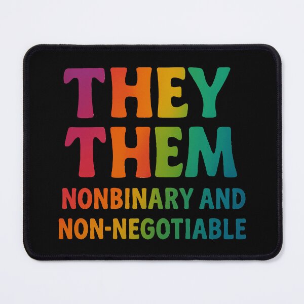 Item preview, They Them Nonbinary and Non-Negotiable Pronouns designed and sold by Madeline Binder Art & Design.