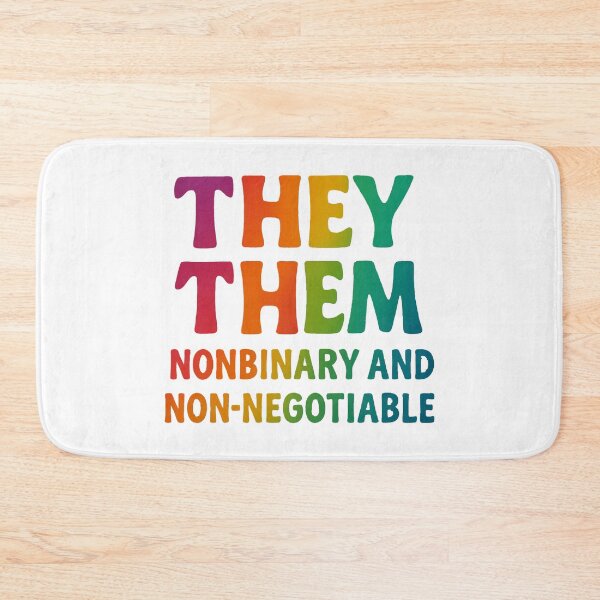 Item preview, They Them Nonbinary and Non-Negotiable Pronouns designed and sold by Madeline Binder Art & Design.