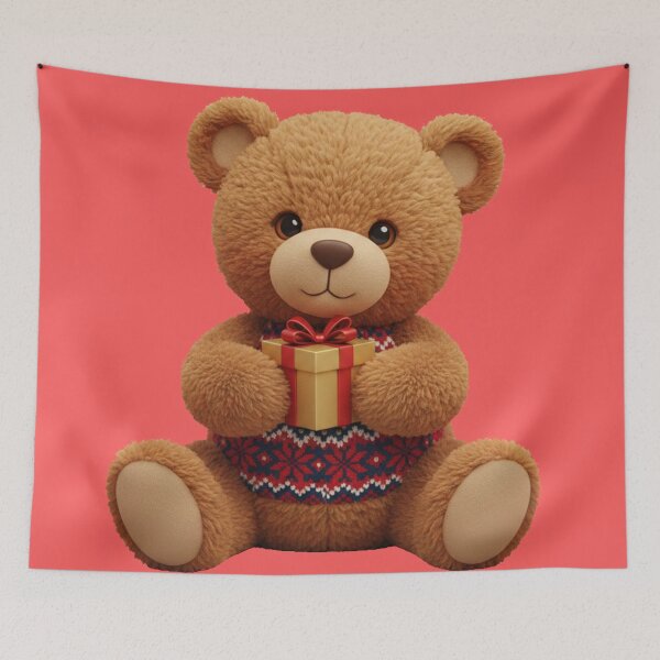 Aperçu de l'œuvre Ours en peluche nordique tout doux | Illustration en texture peluche 3D créée et vendue par Thaliandra.