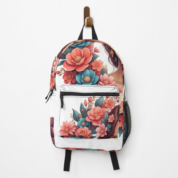 Item preview, Blooming with Grace Peach and Teal Floral Wreath Art designed and sold by BoldBloomArt.