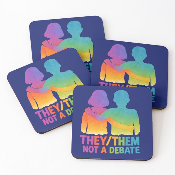 Item preview, They/Them Not a Debate Rainbow – Pronoun Pride designed and sold by Madeline Binder Art & Design.