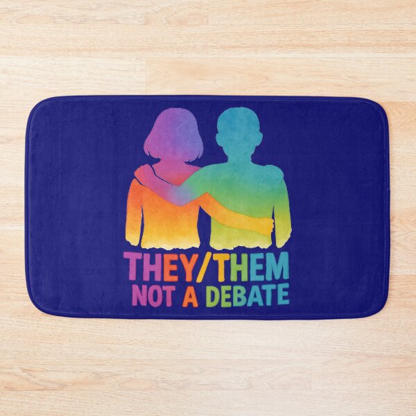 Item preview, They/Them Not a Debate Rainbow – Pronoun Pride designed and sold by Madeline Binder Art & Design.