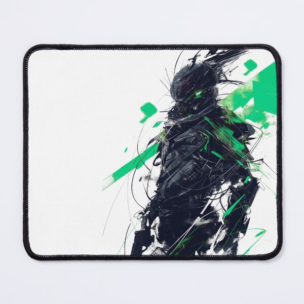 Item preview, Cyber Shadow Warrior – Futuristic Warrior in Green | Abstract Sci-Fi Illustration designed and sold by Oni-Pixels.