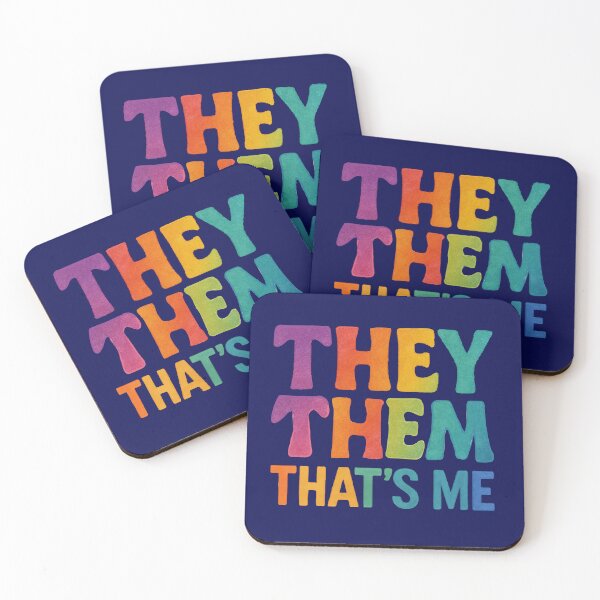 Item preview, They Them That’s Me Nonbinary Pride Rainbow Letters designed and sold by Madeline Binder Art & Design.