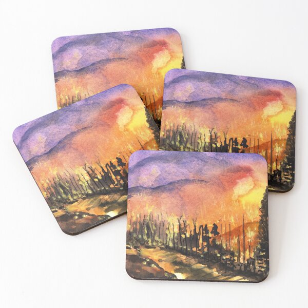 Item preview, Fires in Our Mountains Tonight designed and sold by Randy Sprout Fine Art.