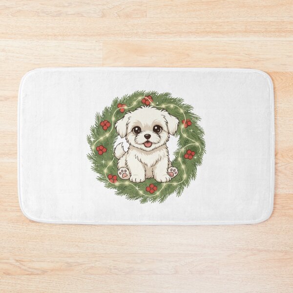 Item preview, Cute Maltese Puppy in Christmas Wreath - Christmas Dog Lover designed and sold by The Real Life Symphony.