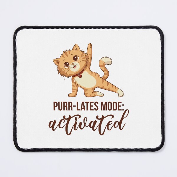 Item preview, Cute Pilates Cat – “Purr-Lates Mode: Activated” designed and sold by sashica.