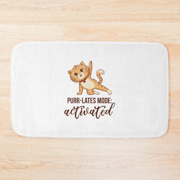 Item preview, Cute Pilates Cat – “Purr-Lates Mode: Activated” designed and sold by sashica.