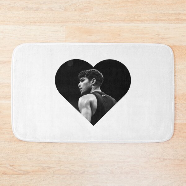 Item preview, Black & White Carlos Alcaraz Heart Portrait designed and sold by MegaTrendShop.