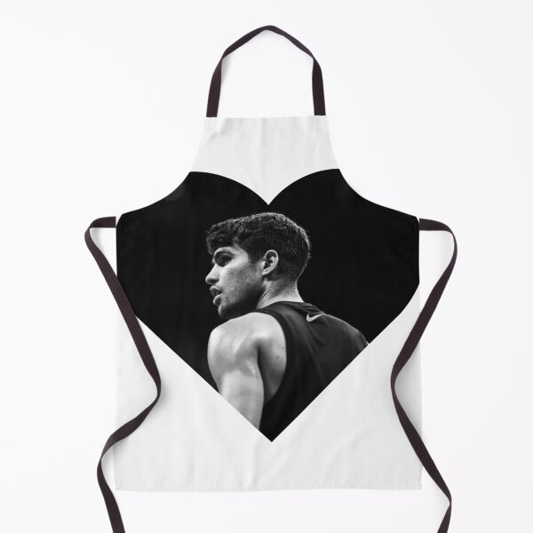 Item preview, Black & White Carlos Alcaraz Heart Portrait designed and sold by MegaTrendShop.
