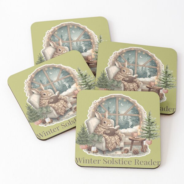 Item preview, Cute Rabbit Reading - Cozy Winter Solstice Reader Aesthetic Design designed and sold by KaBaRen.