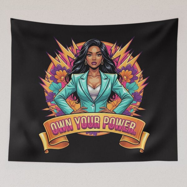 Artikelvorschau, OWN YOUR POWER. | Power Suit & Floral Pop Art Statement - Vibrant Empowerment Design entworfen und verkauft von BoldBloomArt.