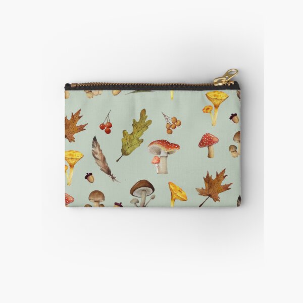 Item preview, Fall foilage mushrooms, and berries in watercolor designed and sold by Tarot and Trinkets.