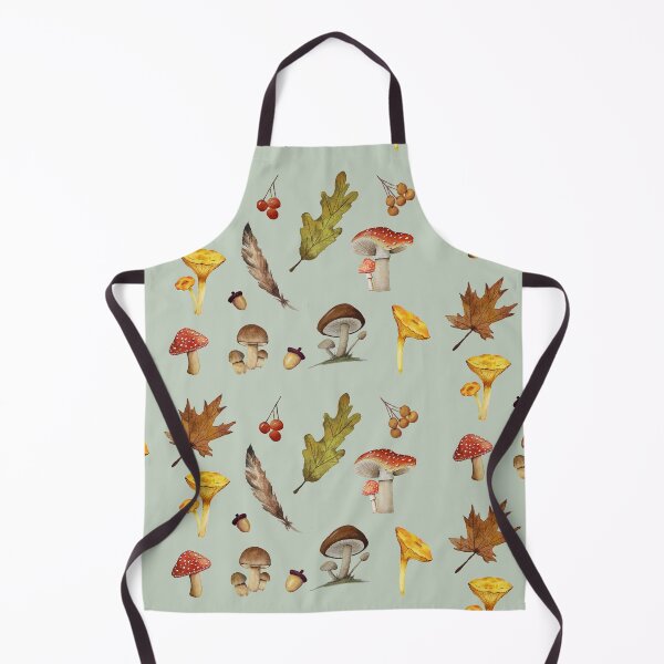 Item preview, Fall foilage mushrooms, and berries in watercolor designed and sold by Tarot and Trinkets.