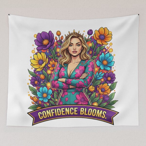 Item preview, CONFIDENCE BLOOMS. | Floral Queen Statement - Vibrant Pop Art Design for Self-Assurance designed and sold by BoldBloomArt.
