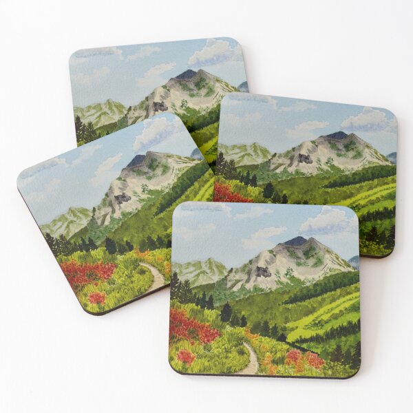 Item preview, Watercolor Crested Butte, Colorado mountain trail in summer designed and sold by Tarot and Trinkets.