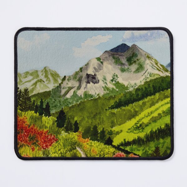 Item preview, Watercolor Crested Butte, Colorado mountain trail in summer designed and sold by Tarot and Trinkets.