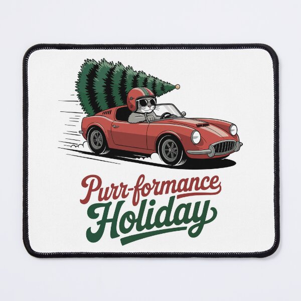 Item preview, Purr-formance Holiday Cat Driver Vintage Car Funny Christmas designed and sold by Vroomium.
