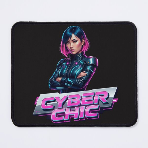 Item preview, CYBER CHIC. | Futuristic Tech Style Statement - Neon Pink and Blue Design for Modern Women designed and sold by BoldBloomArt.