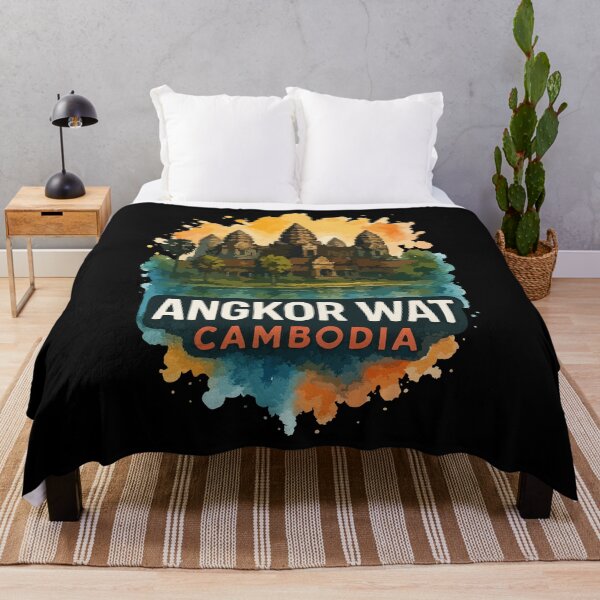 Item preview, Angkor Wat Cambodia Watercolor Travel designed and sold by TomFrontierArt.
