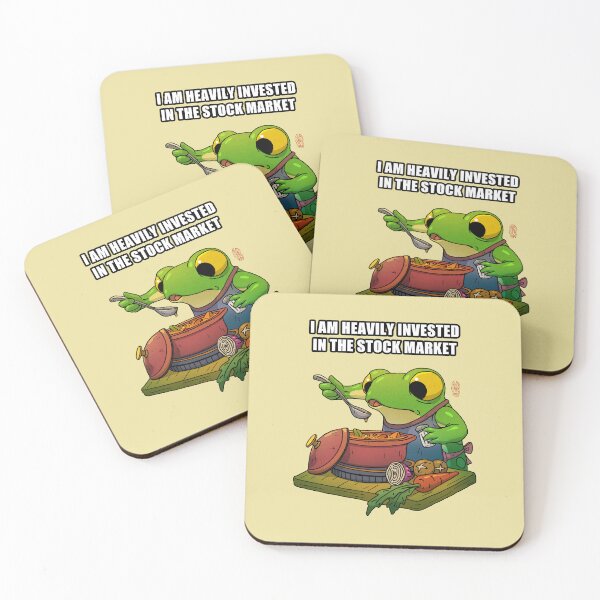 Item preview, Funny Frog Cooking Pun – “Heavily Invested in the Stock Market” Soup Stock Meme designed and sold by DingHuArt.