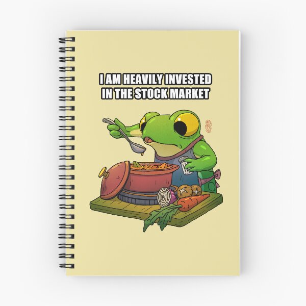Item preview, Funny Frog Cooking Pun – “Heavily Invested in the Stock Market” Soup Stock Meme designed and sold by DingHuArt.