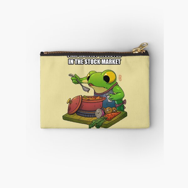 Item preview, Funny Frog Cooking Pun – “Heavily Invested in the Stock Market” Soup Stock Meme designed and sold by DingHuArt.