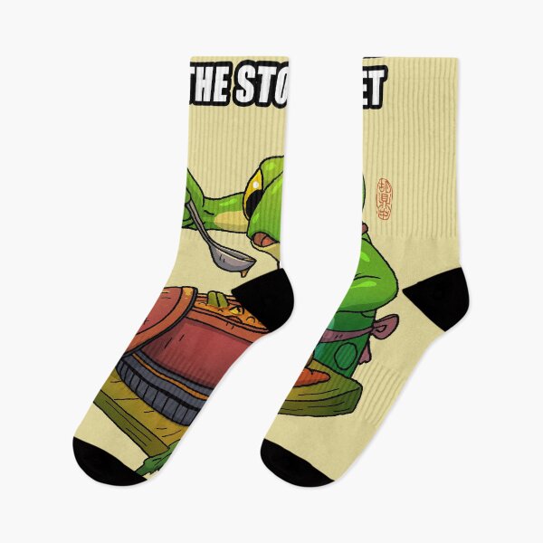 Item preview, Funny Frog Cooking Pun – “Heavily Invested in the Stock Market” Soup Stock Meme designed and sold by DingHuArt.
