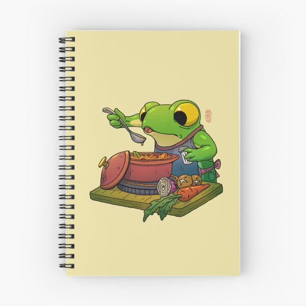 Item preview, cute frog cooking stew soup stock artwork drawing designed and sold by DingHuArt.