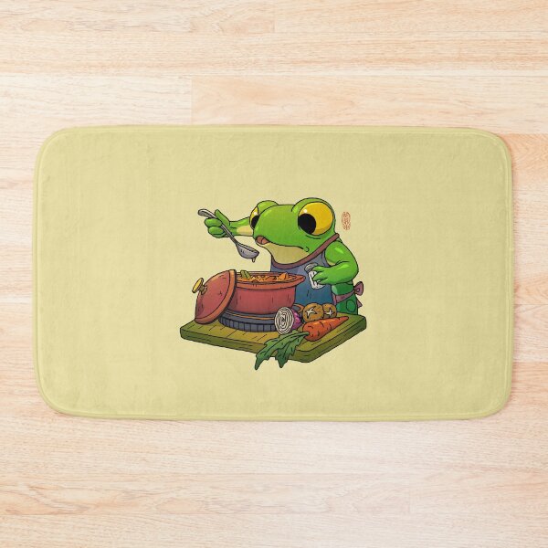 Item preview, cute frog cooking stew soup stock artwork drawing designed and sold by DingHuArt.