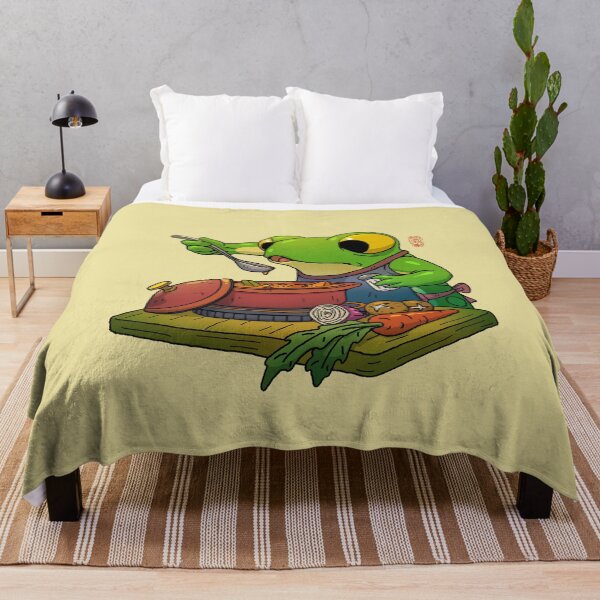 Item preview, cute frog cooking stew soup stock artwork drawing designed and sold by DingHuArt.