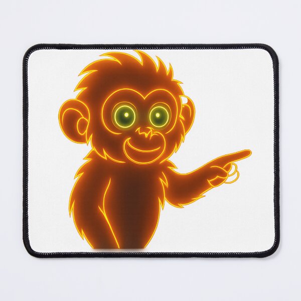 Item preview, Neon Monkey Glow – Cute Orange Mascot Art designed and sold by UmniTok.
