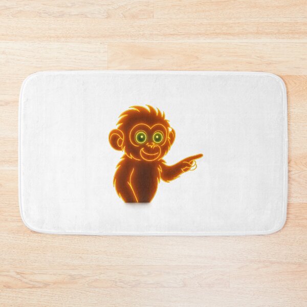 Item preview, Neon Monkey Glow – Cute Orange Mascot Art designed and sold by UmniTok.
