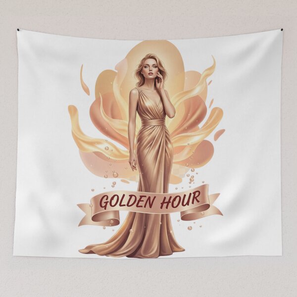 Item preview, GOLDEN HOUR. | Luxurious Gold Dress Design - Elegant Statement for Confident Women designed and sold by BoldBloomArt.