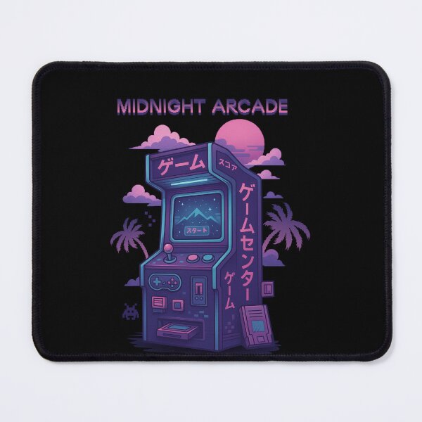 Item preview, Midnight Arcade – Vaporwave Neon Japanese Arcade Machine Illustration designed and sold by drawlinershop.