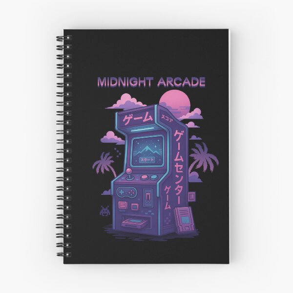 Item preview, Midnight Arcade – Vaporwave Neon Japanese Arcade Machine Illustration designed and sold by drawlinershop.