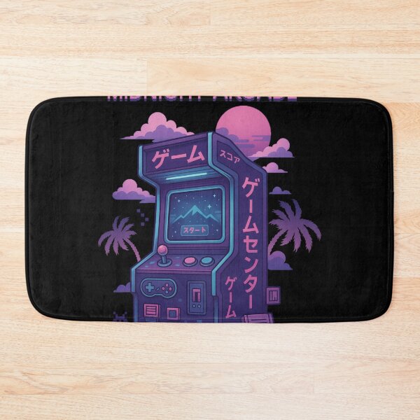 Item preview, Midnight Arcade – Vaporwave Neon Japanese Arcade Machine Illustration designed and sold by drawlinershop.